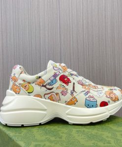 Gucci Unisex Animal Print Rhyton Sneaker 738878 Cream-3