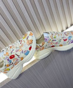 Gucci Unisex Animal Print Rhyton Sneaker 738878 Cream-7