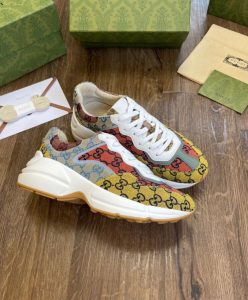 Gucci Unisex Rhyton GG Multicolor Sneaker Yellow-4