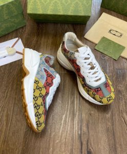 Gucci Unisex Rhyton GG Multicolor Sneaker Yellow-5