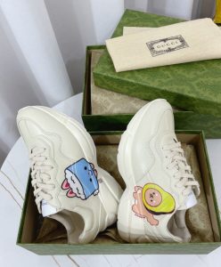 Gucci Unisex Rhyton Sneaker With Animal Print 738776 Cream-6