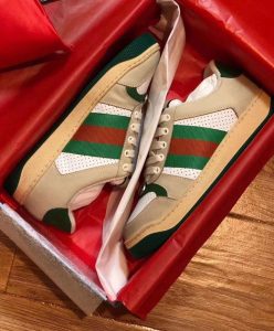 Gucci Unisex Screener sneaker with cherries 571961 Green-10