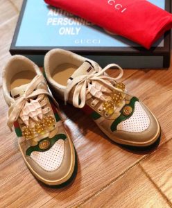 Gucci Unisex Screener sneaker with cherries 571961 Green-4