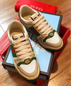 Gucci Unisex Screener sneaker with cherries 571961 Green-5