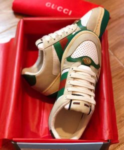 Gucci Unisex Screener sneaker with cherries 571961 Green-9