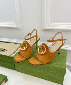 Gucci Womens Blondie Heeled Sandal 723396 Coffee-3