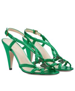 Gucci Womens Crystal Interlocking G Sandal 739098-1