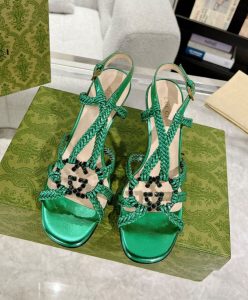 Gucci Womens Crystal Interlocking G Sandal 739098-2