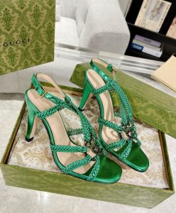 Gucci Womens Crystal Interlocking G Sandal 739098-4