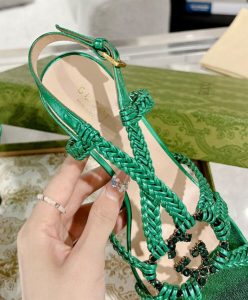 Gucci Womens Crystal Interlocking G Sandal 739098-7