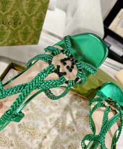 Gucci Womens Crystal Interlocking G Sandal 739098-8