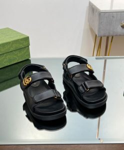 Gucci Womens Double G Sandal 771578 Black-3