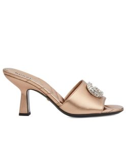 Gucci Womens Double G Slide Sandal 772624 Golden-1