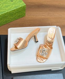 Gucci Womens Double G Slide Sandal 772624 Golden-5