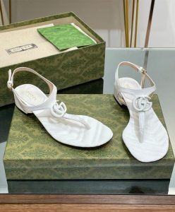 Gucci Womens Double G Thong Sandal 739175 Cream-3