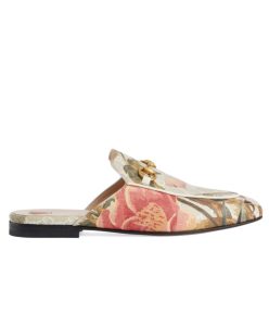 Gucci Womens GG Flora Princetown Slipper 727197 Gray-1
