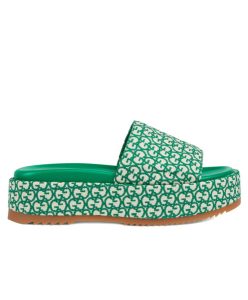 Gucci Womens GG Platform Slide Sandal 623212 Green-1