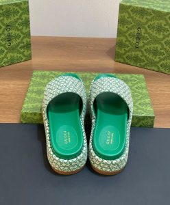 Gucci Womens GG Platform Slide Sandal 623212 Green-8