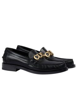 Gucci Womens Gucci Leather Loafer Black-1