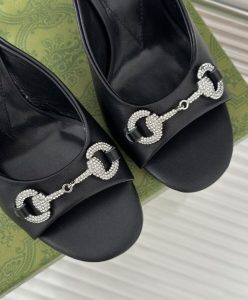 Gucci Womens Horsebit Mid-Heel Slide Sandal 771693-8