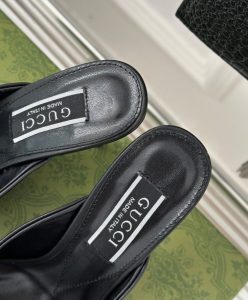 Gucci Womens Horsebit Mid-Heel Slide Sandal 771693-9