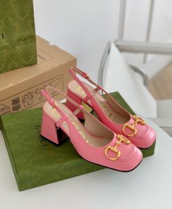 Gucci Womens Ladies Horsebit Back Lace-up Mid-heel Pumps 643892-4