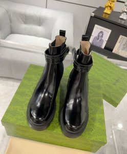 Gucci Womens Mid-Heel Boot With Logo 734909 Black-2