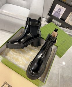 Gucci Womens Mid-Heel Boot With Logo 734909 Black-5