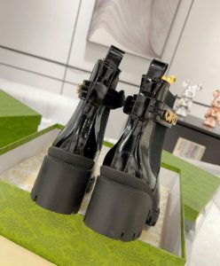 Gucci Womens Mid-Heel Boot With Logo 734909 Black-7