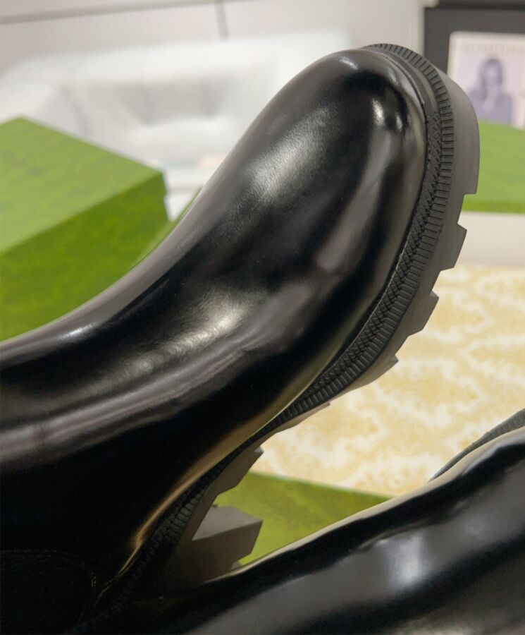 Gucci Womens Mid-Heel Boot With Logo 734909 Black-8