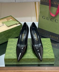 Gucci Womens Mid-heel Patent Pump 716687 Black-2