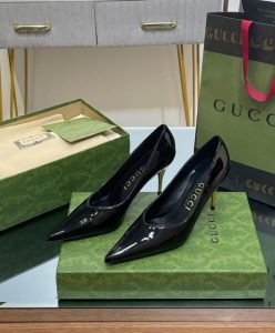 Gucci Womens Mid-heel Patent Pump 716687 Black-4