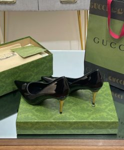 Gucci Womens Mid-heel Patent Pump 716687 Black-6