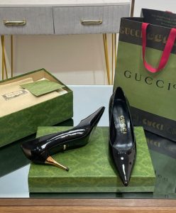 Gucci Womens Mid-heel Patent Pump 716687 Black-7