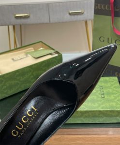 Gucci Womens Mid-heel Patent Pump 716687 Black-9