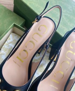 Gucci Womens Mid-heel Slingback With Horsebit Black-8