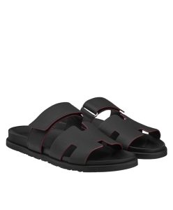 Hermes Unisex Chypre Sandal Black-1