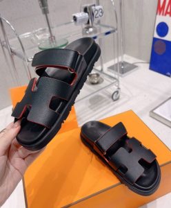 Hermes Unisex Chypre Sandal Black-7