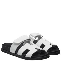 Hermes Unisex Chypre Sandal White-1