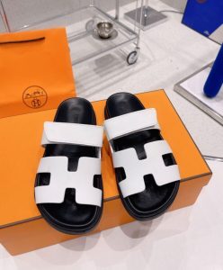 Hermes Unisex Chypre Sandal White-2