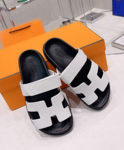 Hermes Unisex Chypre Sandal White-4