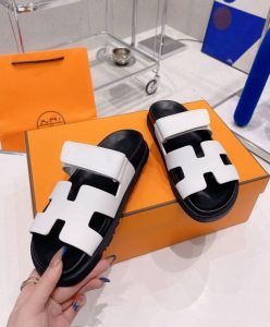 Hermes Unisex Chypre Sandal White-7