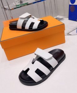 Hermes Unisex Chypre Sandal White-9