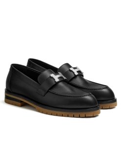 Hermes Womens Faubourg Loafer Black-1