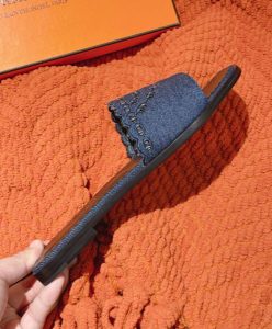 Hermes Womens Gaelle Sandal Dark Blue-7