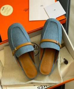 Hermes Womens Lena Mule Blue-4