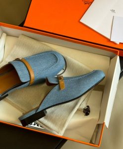 Hermes Womens Lena Mule Blue-6