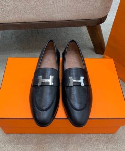 Hermes Womens Paris Fitted Loafer Black-2