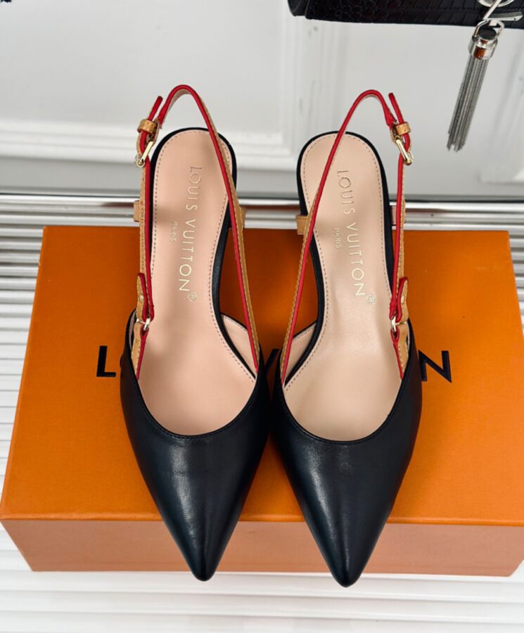 Louis Vuitton Womens Blossom Slingback Pump 1ACBIS Black-2