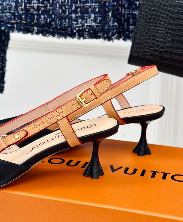 Louis Vuitton Womens Blossom Slingback Pump 1ACBIS Black-9